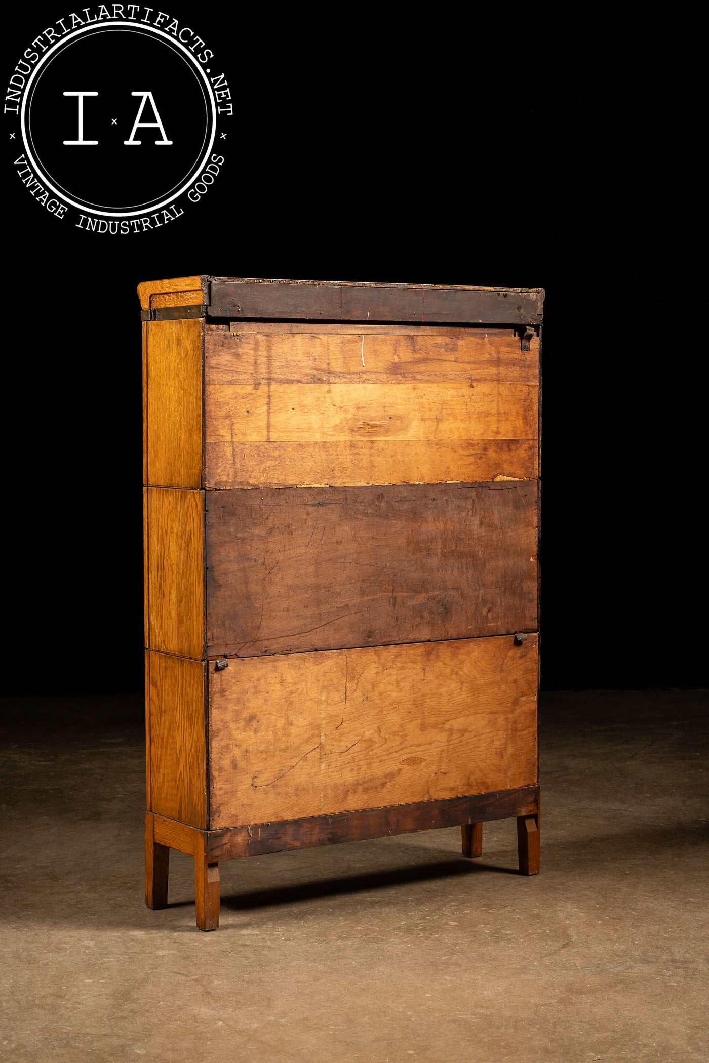 Late 19th Century Oak Three-Stack Barrister Bookcase