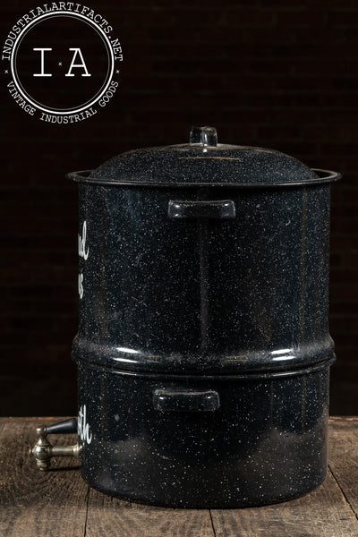Mid-Century Enamelware Steamed Clams & Broth Pot