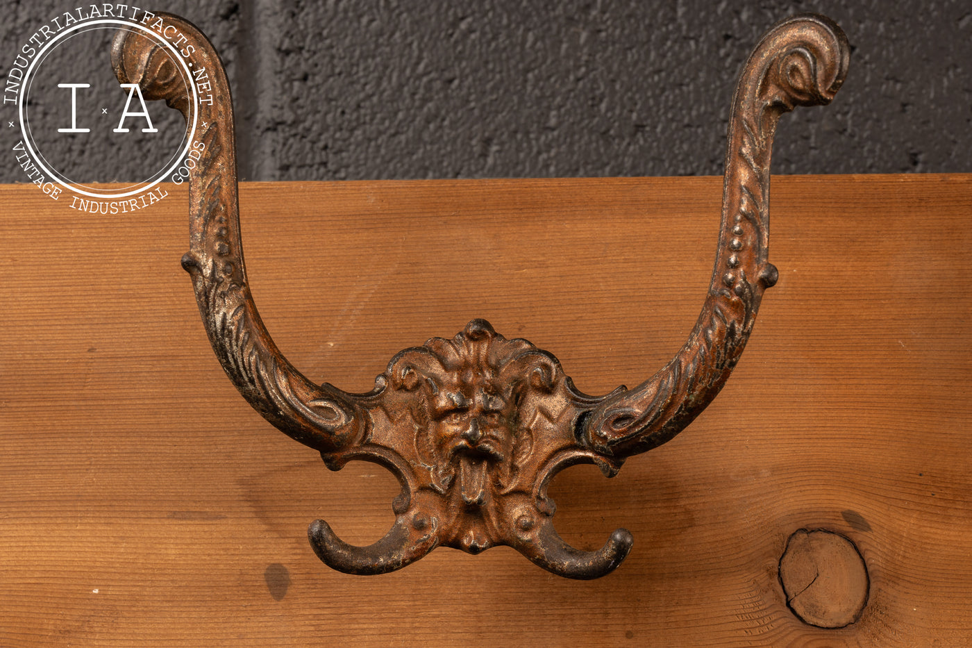 Pair of Mounted Art Nouveau Figural Coat Hooks