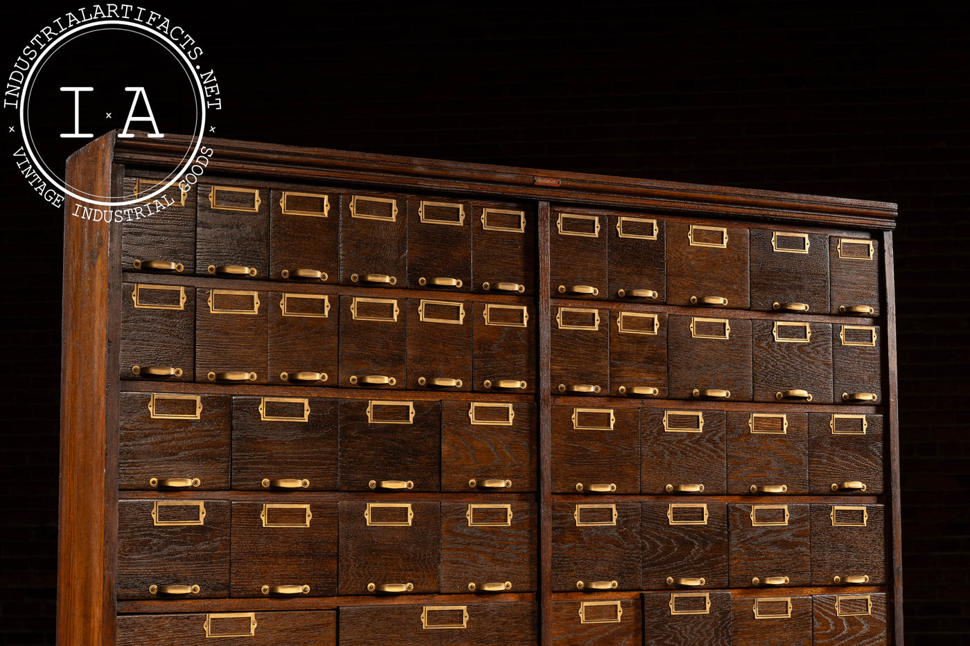 Early 20th Century Oak Parts Cabinet by W. C. Heller