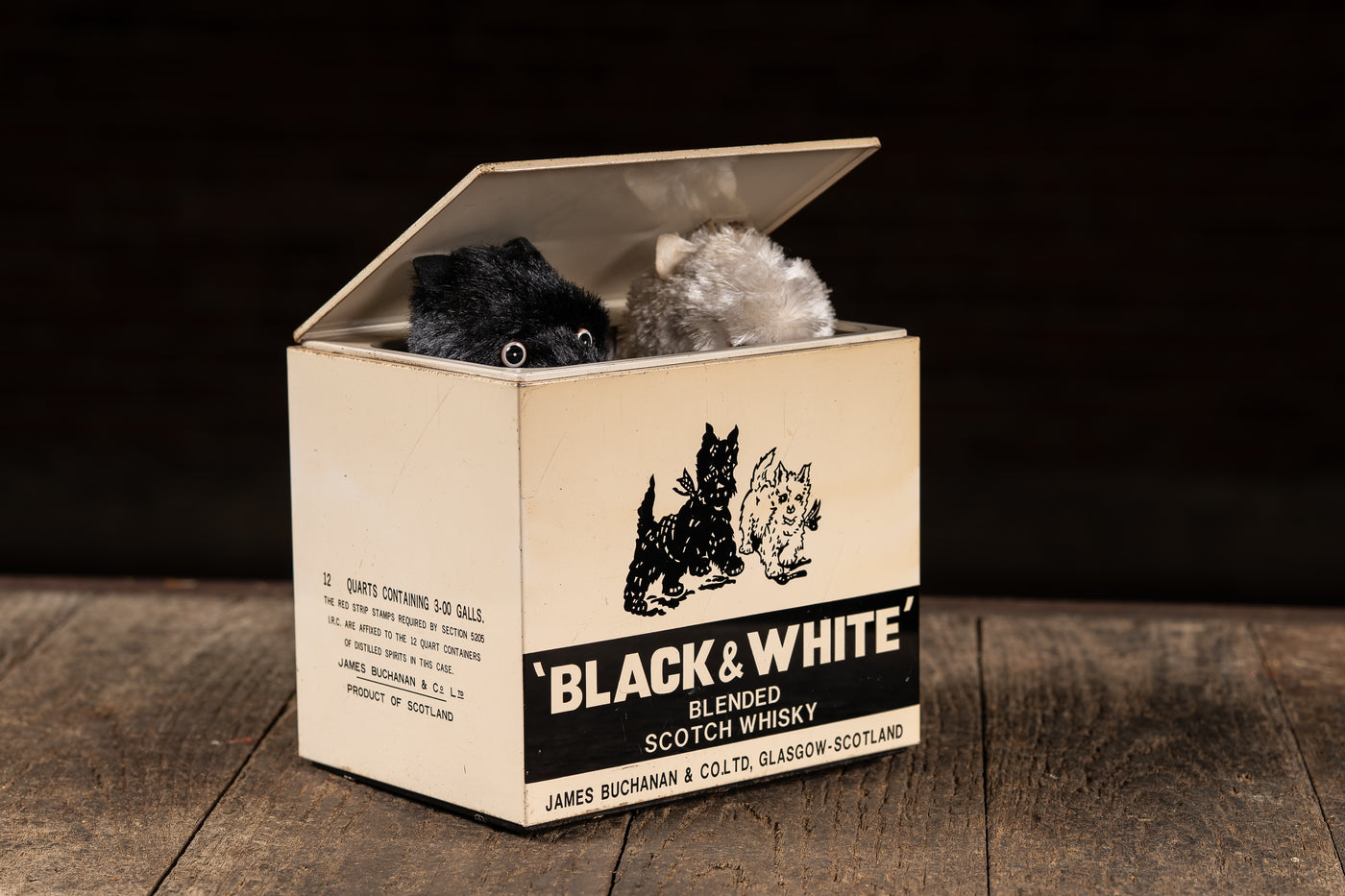 Vintage Black & White Scotch Advertising Animatronic - Scottish Terriers