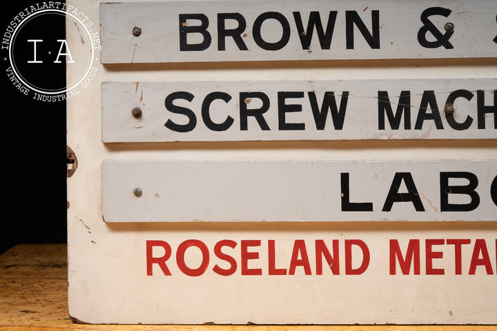 EDWIN 〈SOMETHING〉503看板 Vintage Hand-Painted Roseland Products (Chicago) Help Wanted Sign