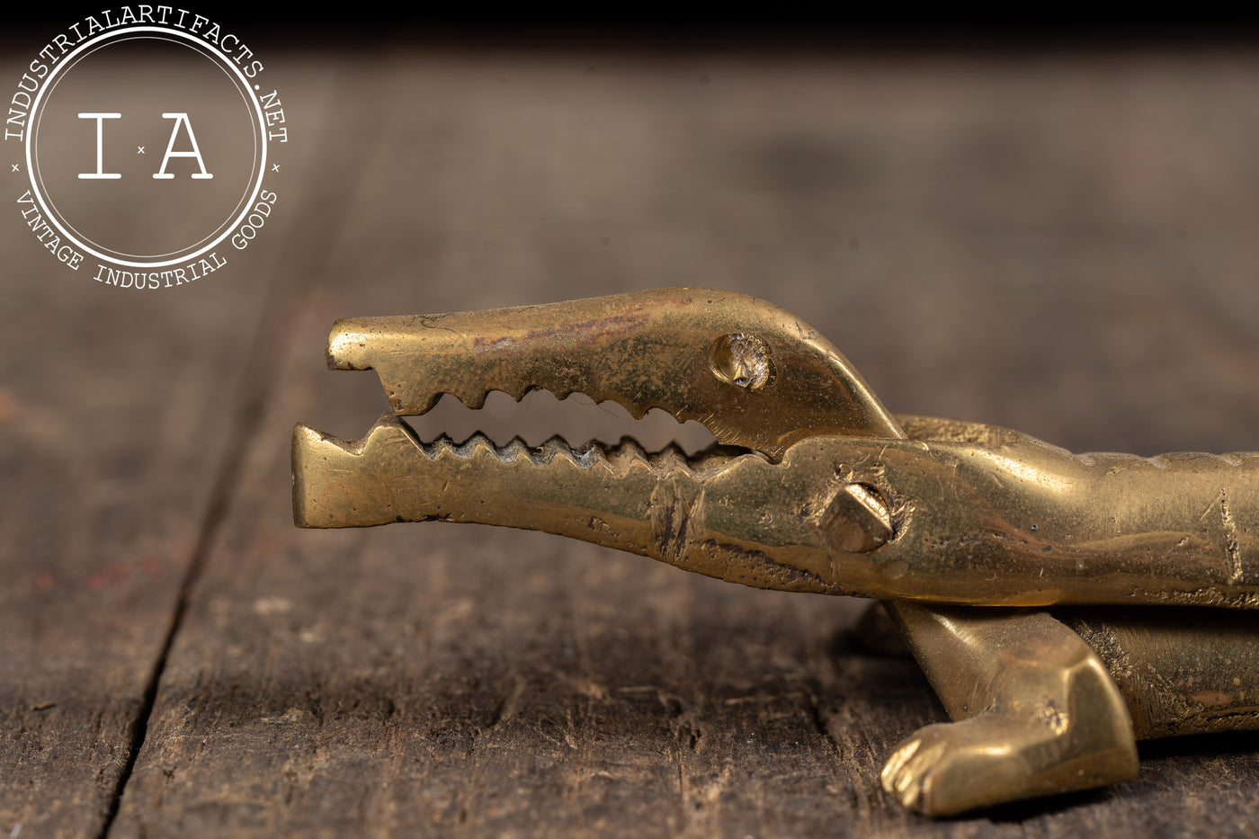 Cast Brass Crocodile Nutcracker