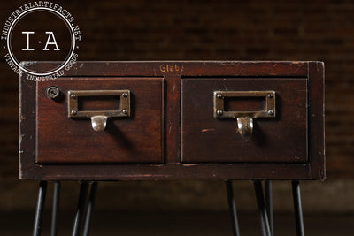 Mid-Century Two-Drawer Card Catalog Side Table by Globe-Wernicke