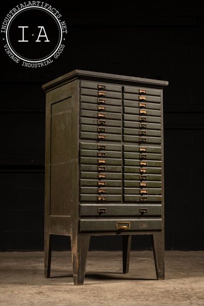 c. 1930 Document Sorting Cabinet in Olive Green