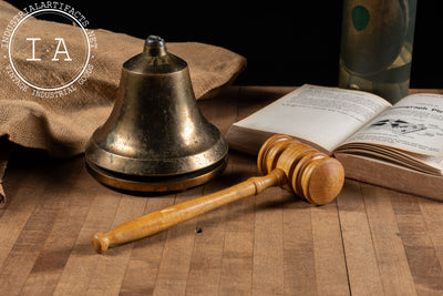 Vintage Brass Bell and Gavel Set