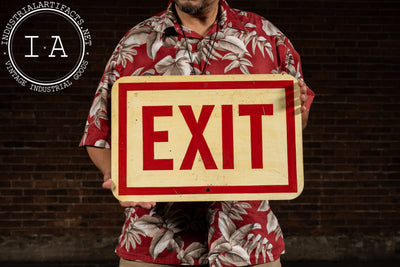 Vintage Hand-Painted Tin Exit Sign