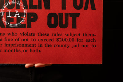 Vintage Cardstock Chicken Pox Quarantine Warning Sign