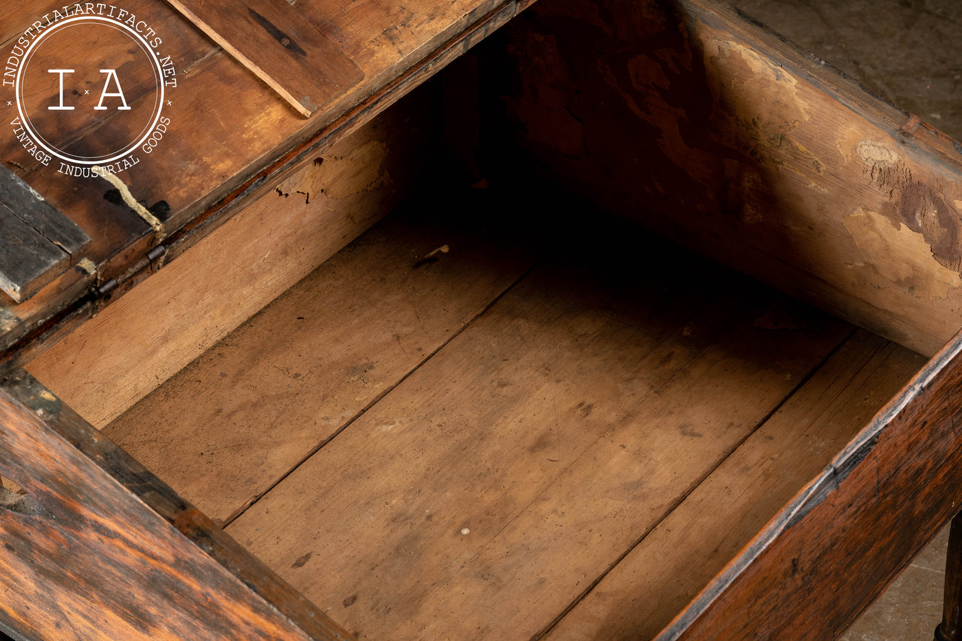 Early 20th Century Pine School Desk