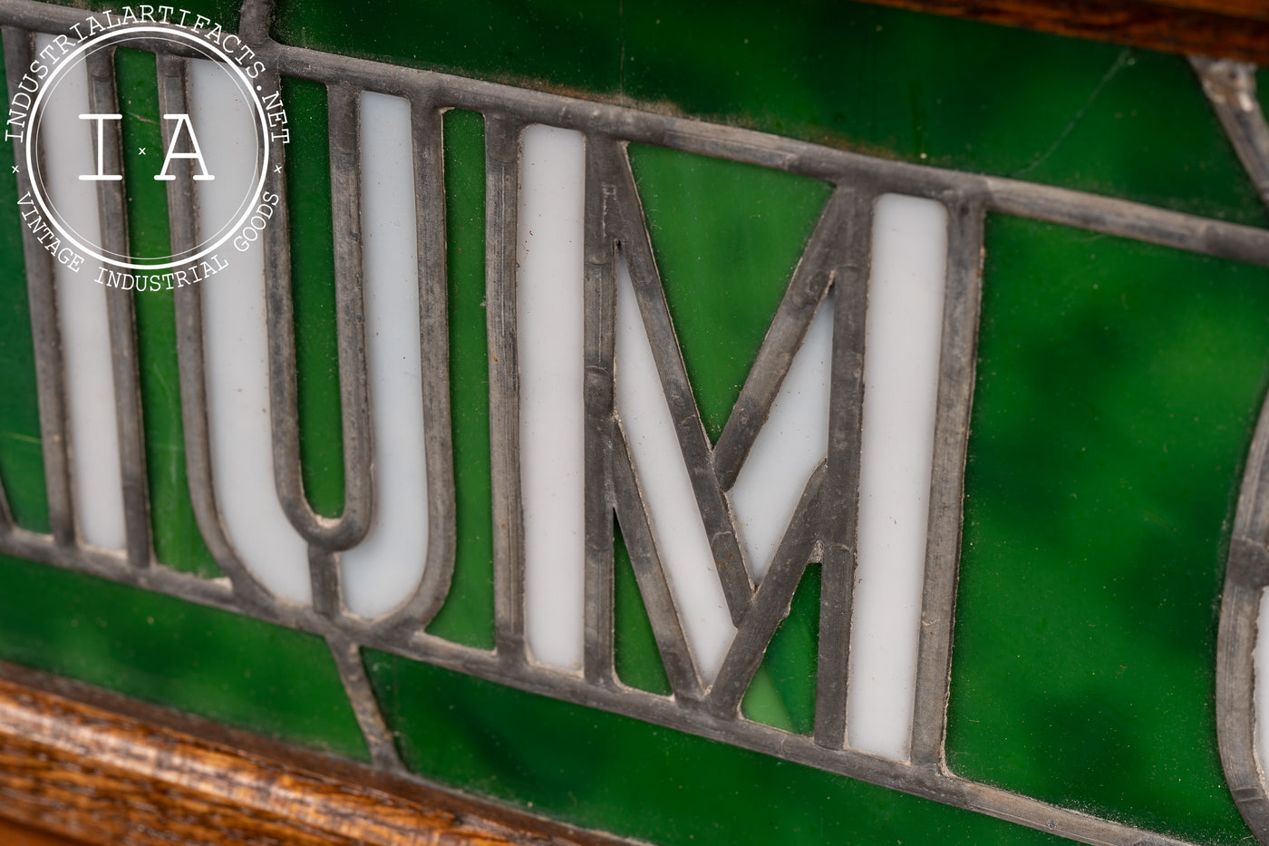 Antique “Auditorium Court” Stained Glass Transom Sign – Industrial ...