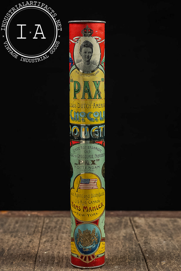 Antique PAX Dutch American Chocolate Product Tin