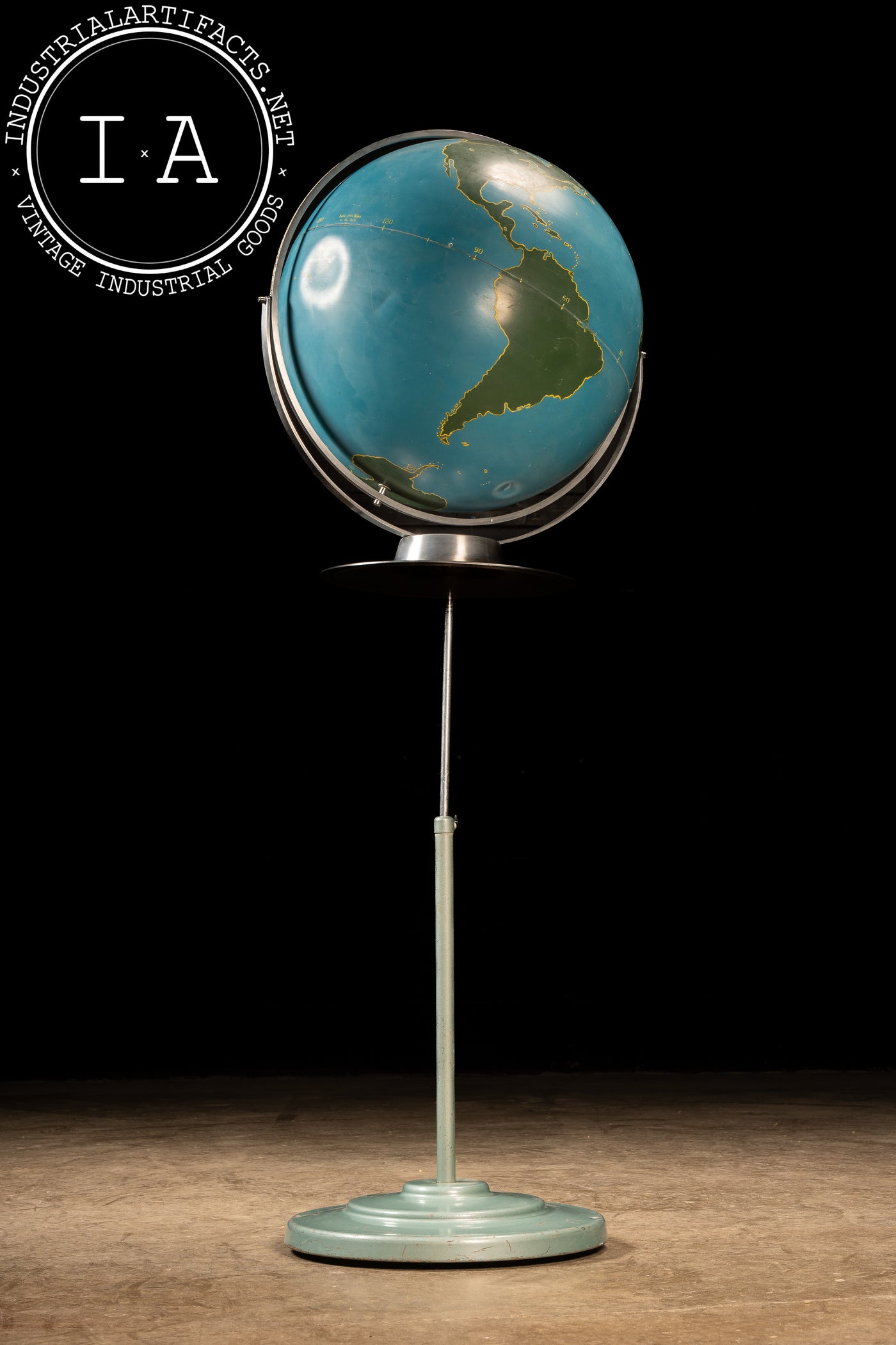 WWII-Era Standing Strategic Military Chalkboard-Painted Globe