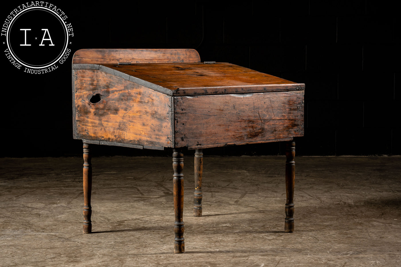 Early 20th Century Pine School Desk