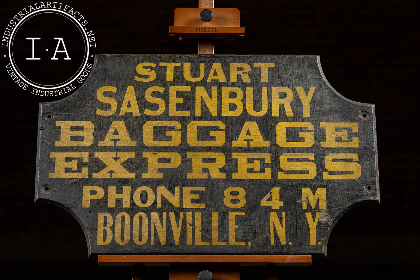Antique "Baggage Express" Hand-Painted Wooden Sign
