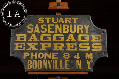 Antique "Baggage Express" Hand-Painted Wooden Sign