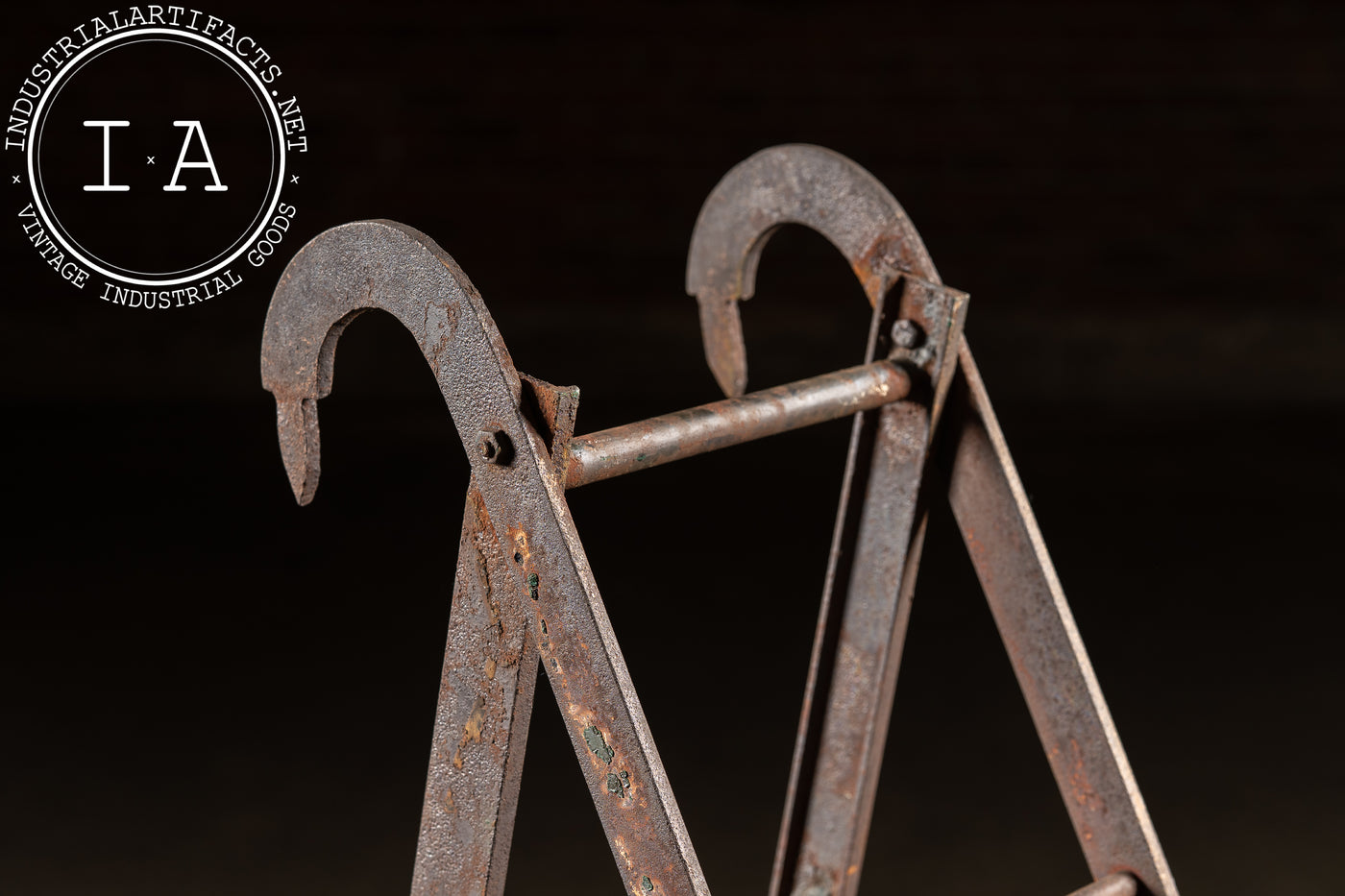 Antique Industrial Steel Folding Ladder