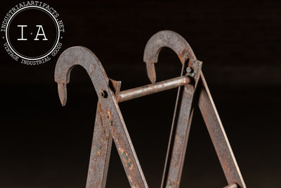 Antique Industrial Steel Folding Ladder