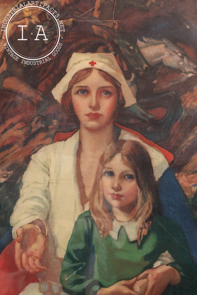 Antique Red Cross Litho Poster