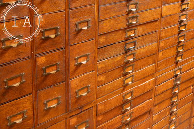 Massive 168-Drawer Oak Parts Cabinet