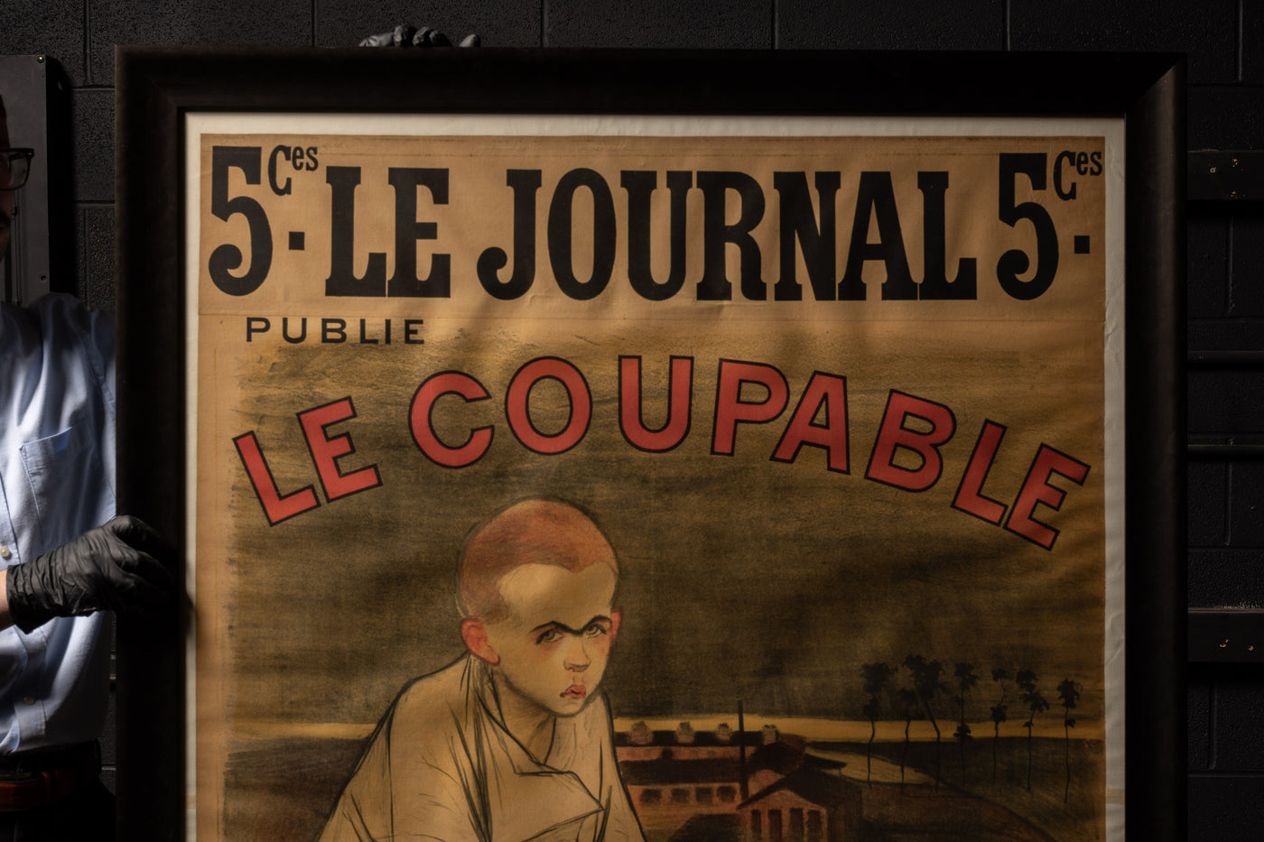 Le Coupable Large Litho French Show Ad - Framed