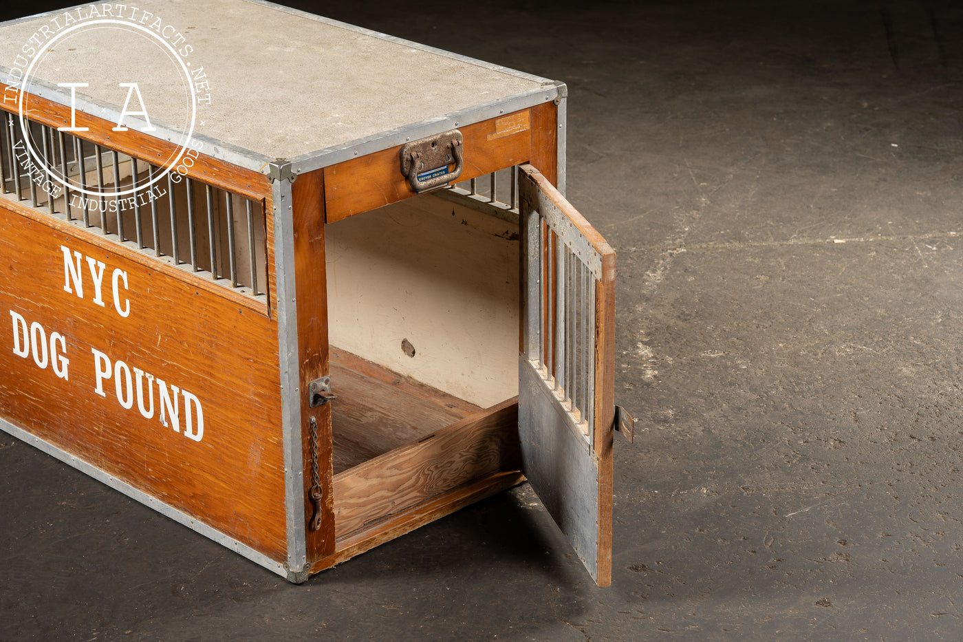 Vintage Wooden NYC Dog Pound Kennel by Kroyer Crates
