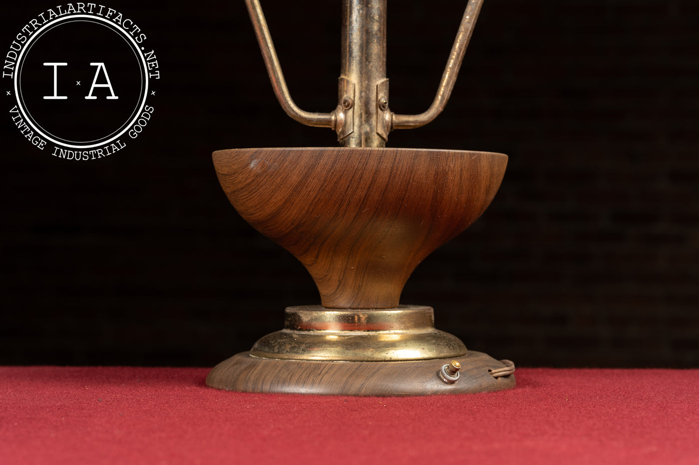 MCM Walnut and Spun Lucite Table Lamp