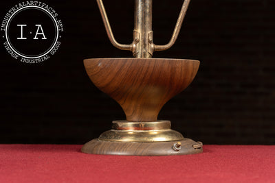 MCM Walnut and Spun Lucite Table Lamp