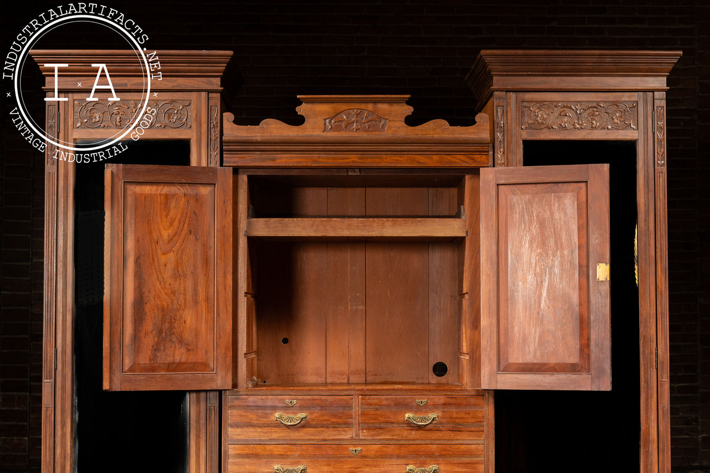 Late 19th Century Arts & Crafts 3-Section Cabinet by Edwards & Sons
