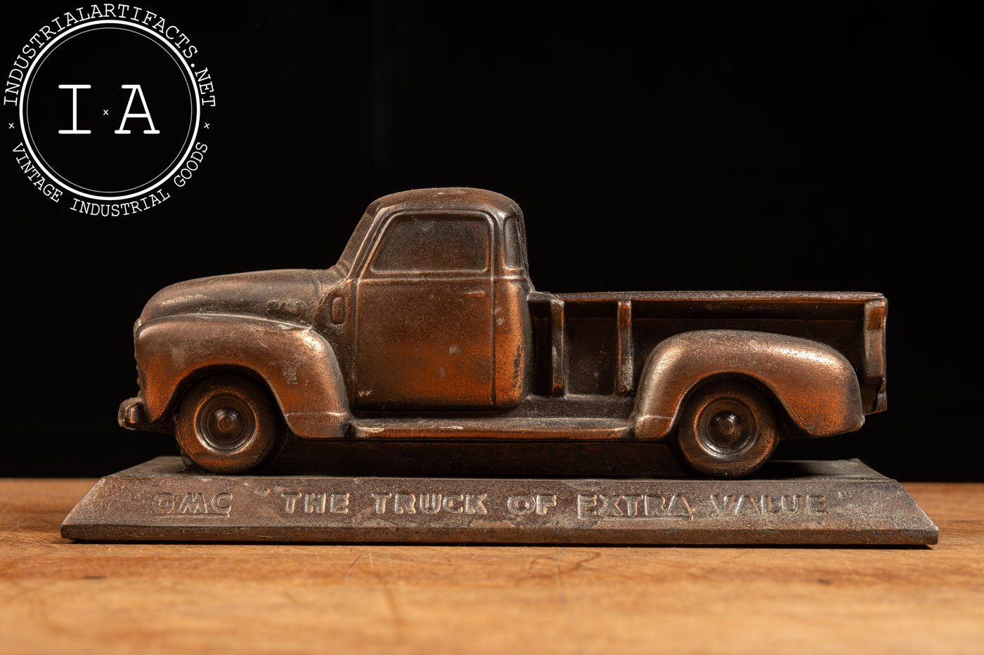 Vintage GMC Advance-Design Painted Cast Iron Advertising Paperweight