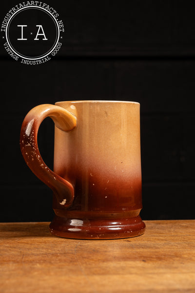 Early 20th Century Ceramic Round Oak Stoves Advertising Mug