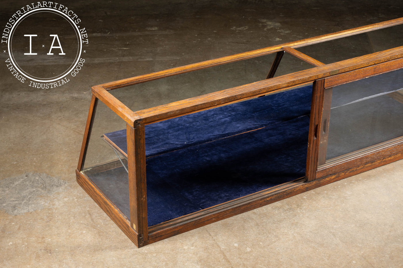 Antique Oak and Glass Countertop Mercantile Display Case