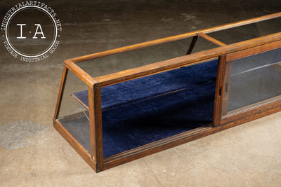 Antique Oak and Glass Countertop Mercantile Display Case