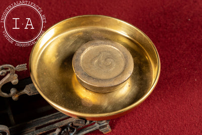 Early 20th Century Brass Wage Scale with Cast Iron Frame
