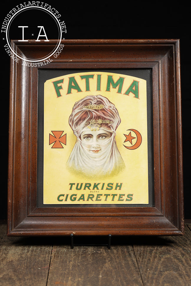 Early 20th Century Framed Fatima Turkish Cigarettes Advertising Sign