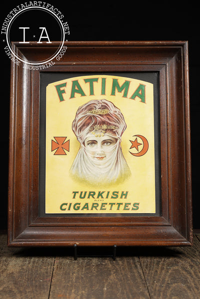 Early 20th Century Framed Fatima Turkish Cigarettes Advertising Sign