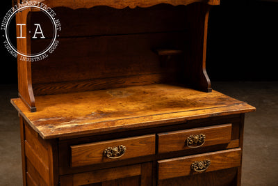 Early Oak Farmhouse Kitchen Hutch