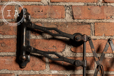 Antique Japanned Copper Scissor Arm Wall Lamp by F. W. Hardy