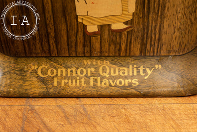 Antique Connor's Ice Cream Tray Faux Wood Tin Litho Tray