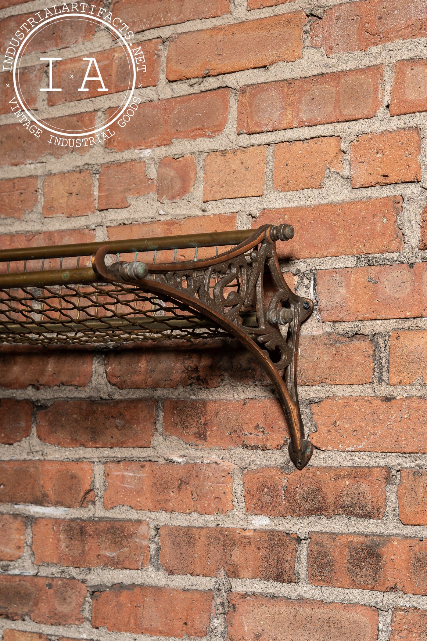 Antique Brass NSW (New South Wales) Railroad Traincar Luggage Rack