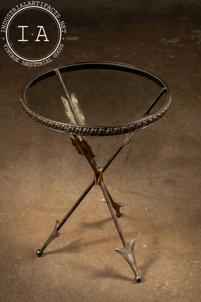 Hand Forged Side Table With Glass Top