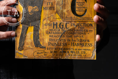 Early 20th Century Medical Embossed Tin Litho Sign