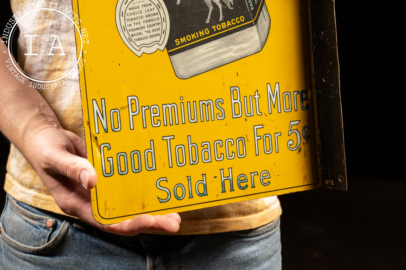 Antique Double-Sided Flange Tobacco Advertising Sign