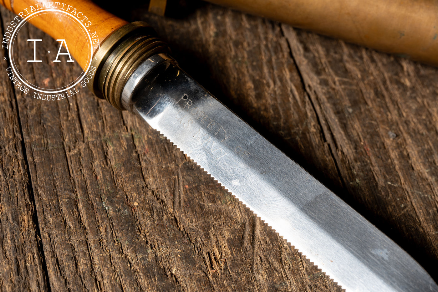 WWII-Era Serrated Survival Knife with Defensive Sheath