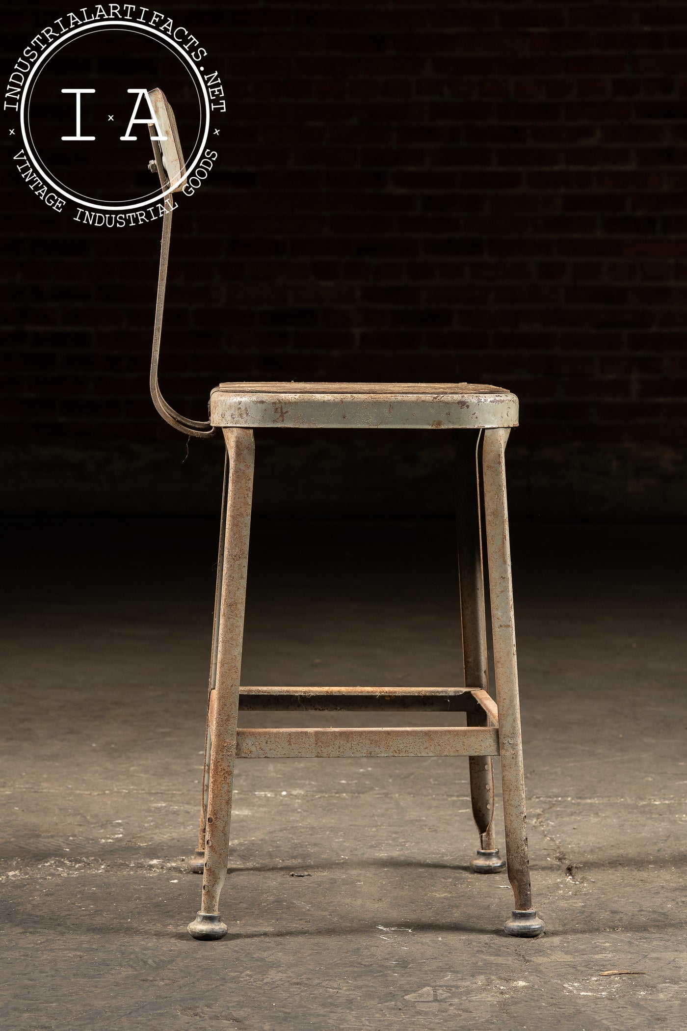Vintage Industrial Steel Shop Stool