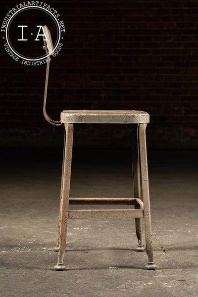 Vintage Industrial Steel Shop Stool