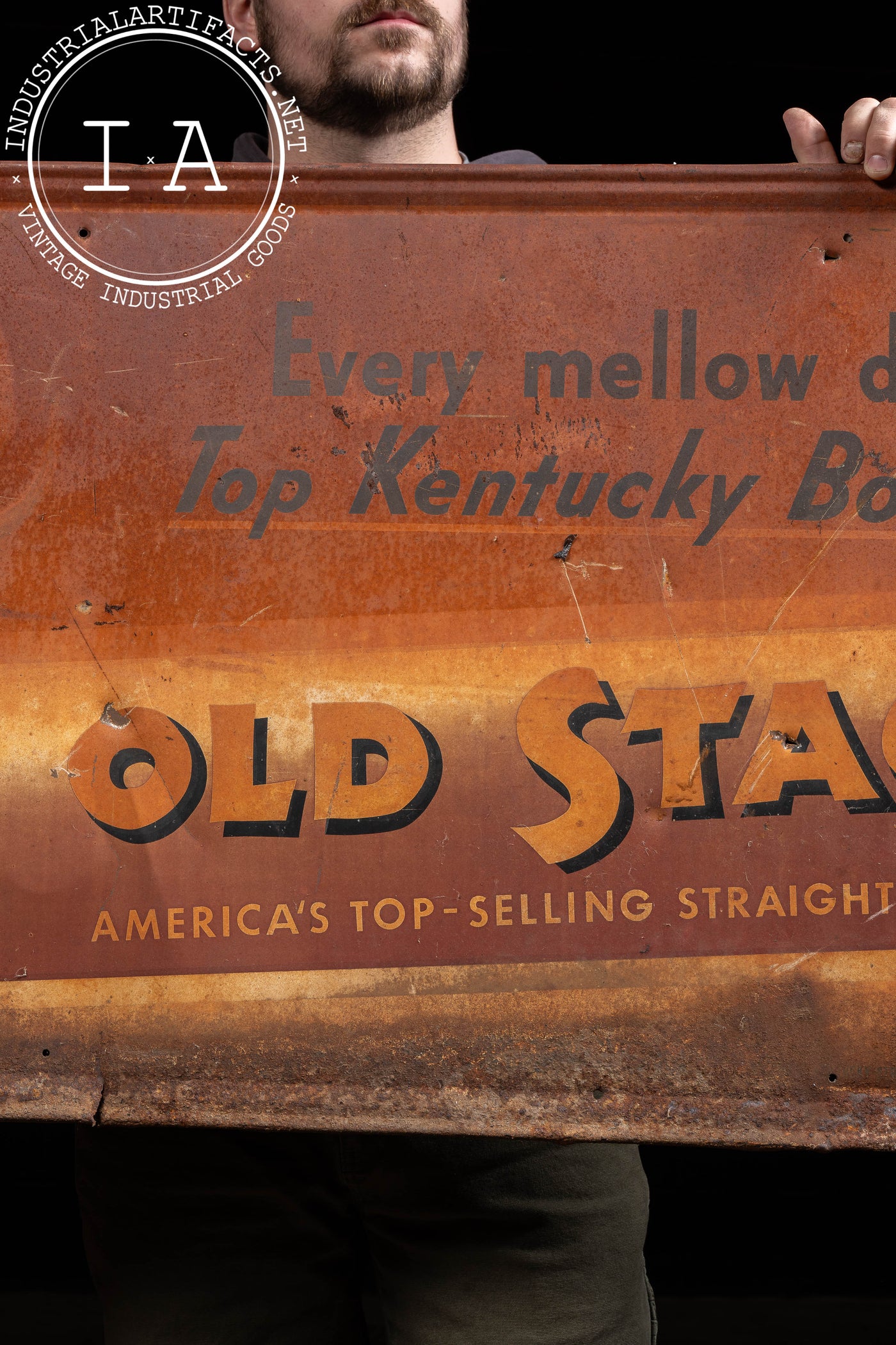 Vintage Old Stagg Embossed Tin Sign