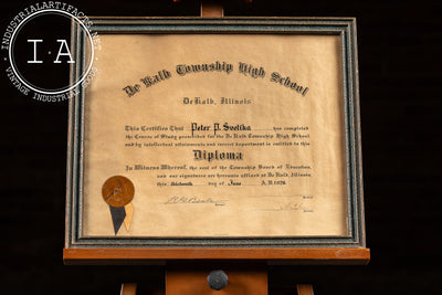 1929 DeKalb Illinois High School Diploma