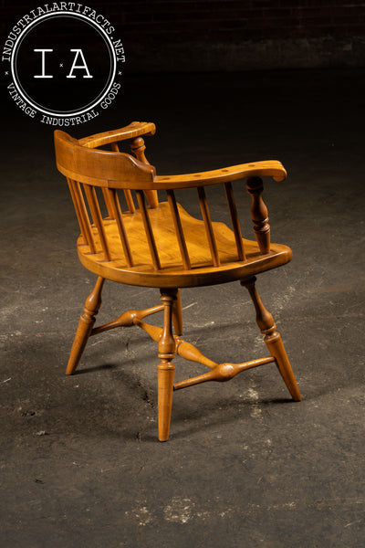 Vintage Maple Barrel Back Armchair