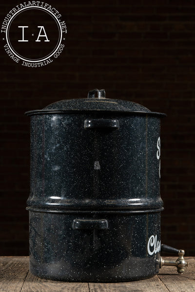 Mid-Century Enamelware Steamed Clams & Broth Pot