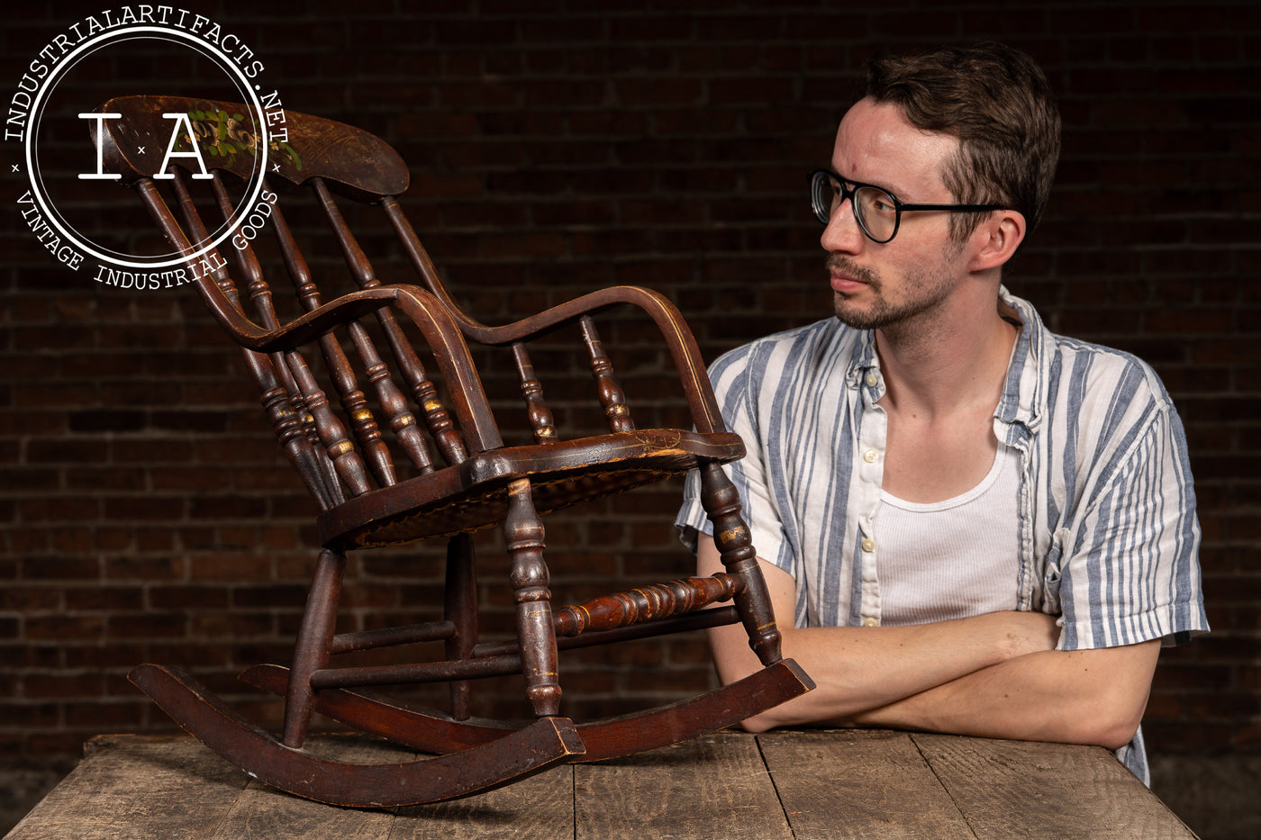19th Century Child’s Painted Rocking Chair